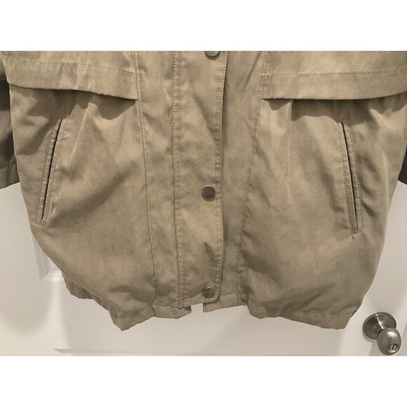 London Fog Anorak Coat Small Women's Beige Zip And Snap Adjustable Waist - Picture 4 of 9